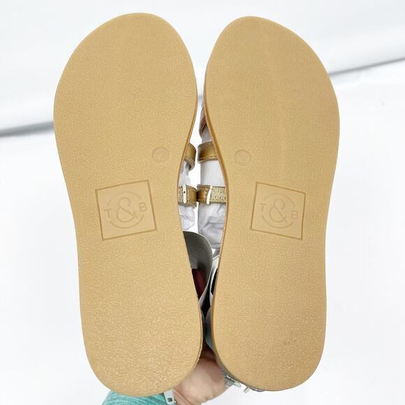 Treasure & Bond Girls Alana Gladiator Sandals Size 2 Silver Gold Metallic NWOB - Picture 6 of 6